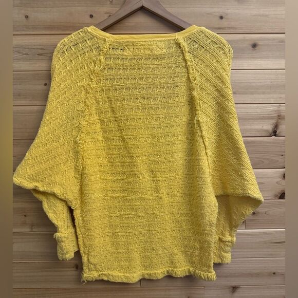 We The Free Size Medium Bright Yellow Thein Hacci V Neck Lightweight Sweater - Picture 8 of 13